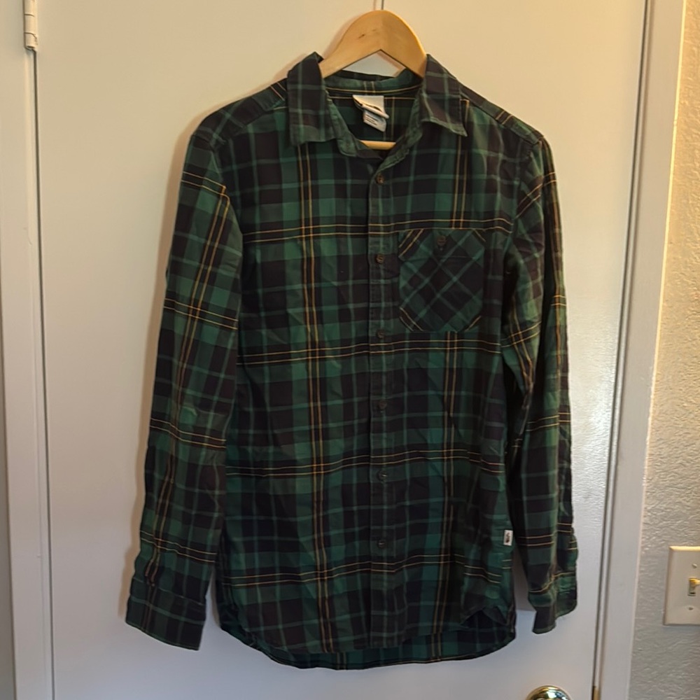 The North Face Green and Black Flannel Shirt for Casual Wear